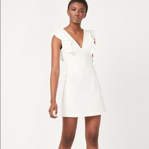 EUC French Connection Whisper Ruffle V Neck Dress